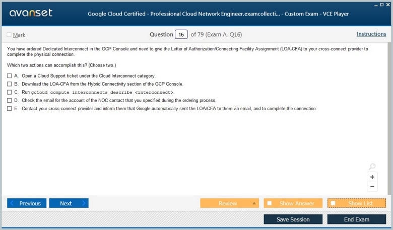 Professional Cloud Network Engineer Premium VCE Screenshot #3